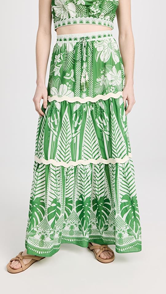 FARM Rio Macaw Elegance Off White Maxi Skirt | SHOPBOP | Shopbop