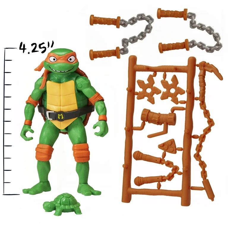 Teenage Mutant Ninja Turtles: Mutant Mayhem 4.25” Michelangelo Basic Action Figure by Playmates... | Walmart (US)