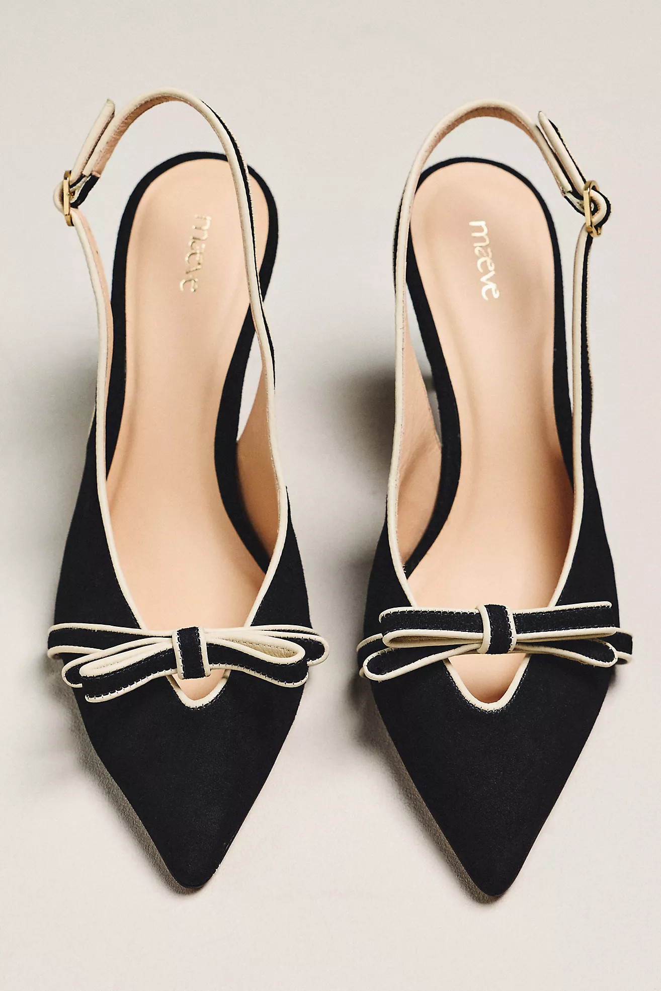 Maeve Bow Pointed-Toe Slingback Heels | Anthropologie (US)