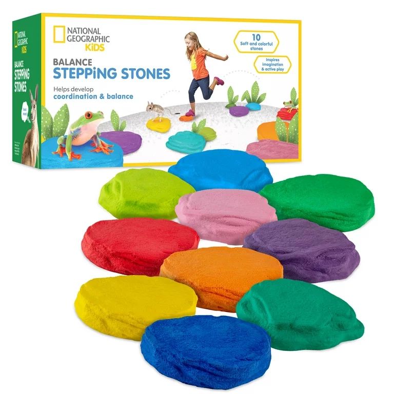 NATIONAL GEOGRAPHIC Balance Stepping Stones for Unisex Children – 10 Durable Foam Stones in 5 B... | Walmart (US)
