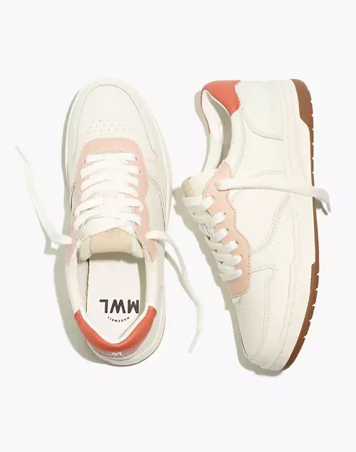 Court Sneakers in White and Pink Leather | Madewell