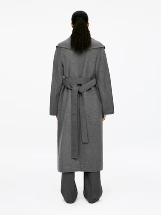 Shawl-Collar Coat – Grey – Women – ARKET GB | Arket UK