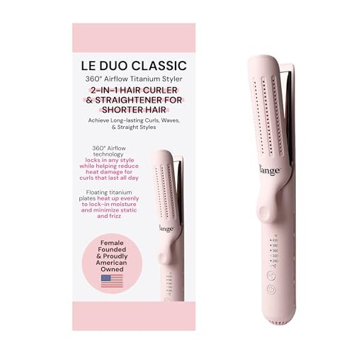 L'ANGE HAIR Le Duo Standard 360° Airflow Styler | 2-in-1 Curling Wand & Titanium Flat Iron Hair Straightener | Professional Hair Curler with Cooling Air Vents | Dual Voltage & Adjustable Temp (Blush) | Amazon (US)