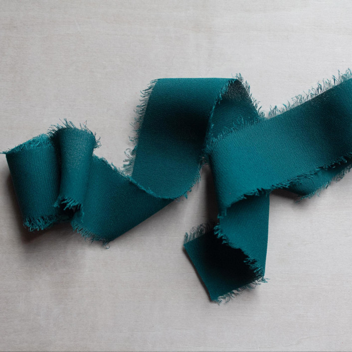 Silk Ribbon - Deep Teal // 3 Yards Ribbons | Minted