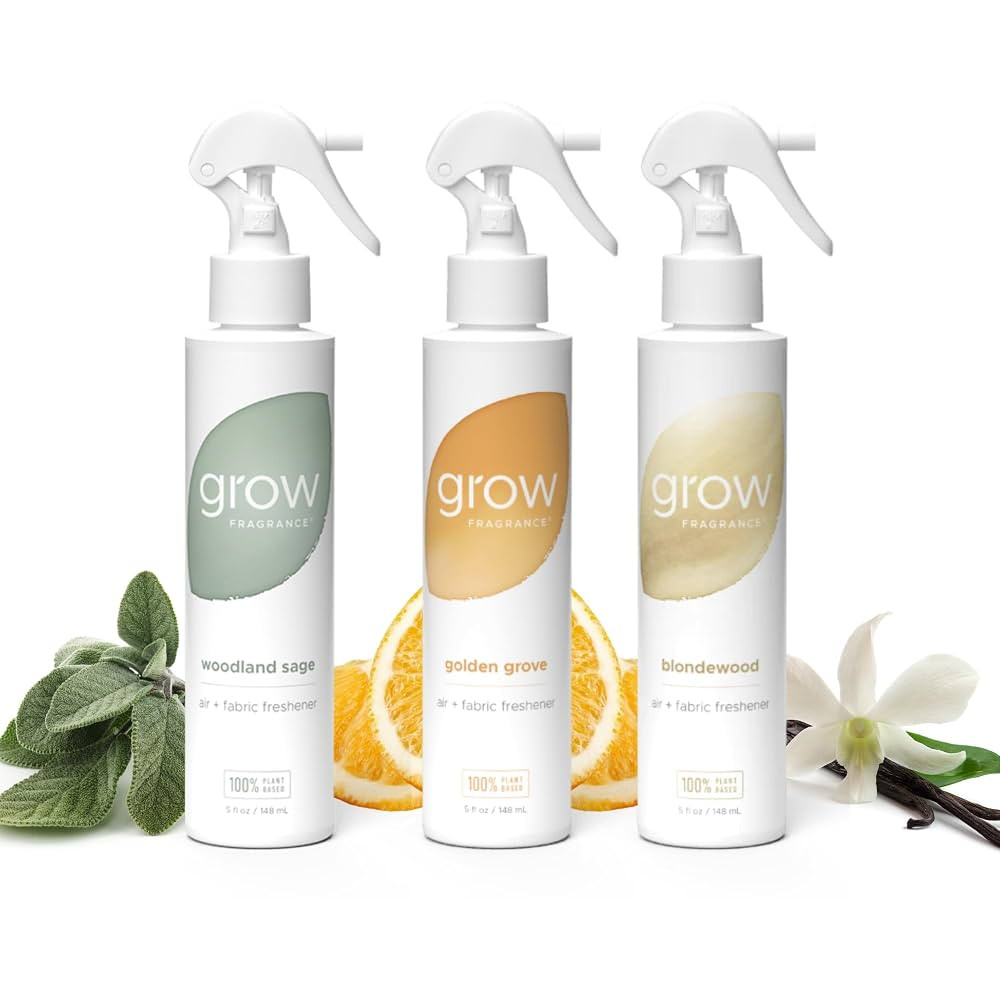 Grow Fragrance 100% Plant-Based Air Freshener Spray | Freshen Fabric & Rooms | Golden Grove, Wood... | Amazon (US)
