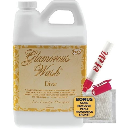Tyler Candle Diva Glamorous Wash Liquid Laundry Detergent, 24 Loads, 64 fl oz, with Olivi Stain Remover Pen & Fresh Scented Sachet | Walmart (US)