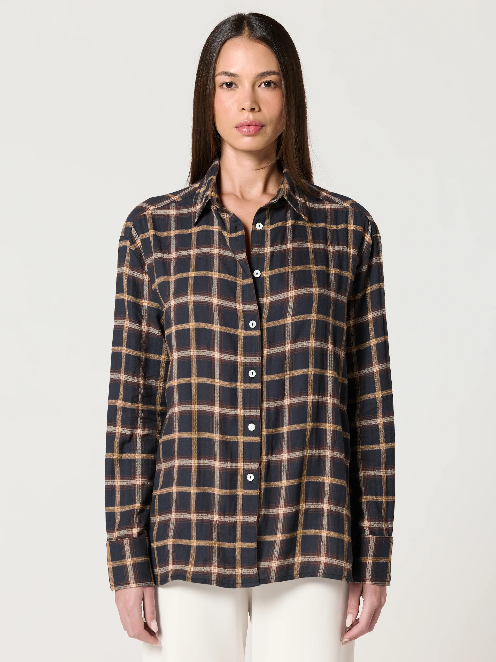 ROME FLANNEL / NAVY PLAID / CLYQUE | CLYQUE