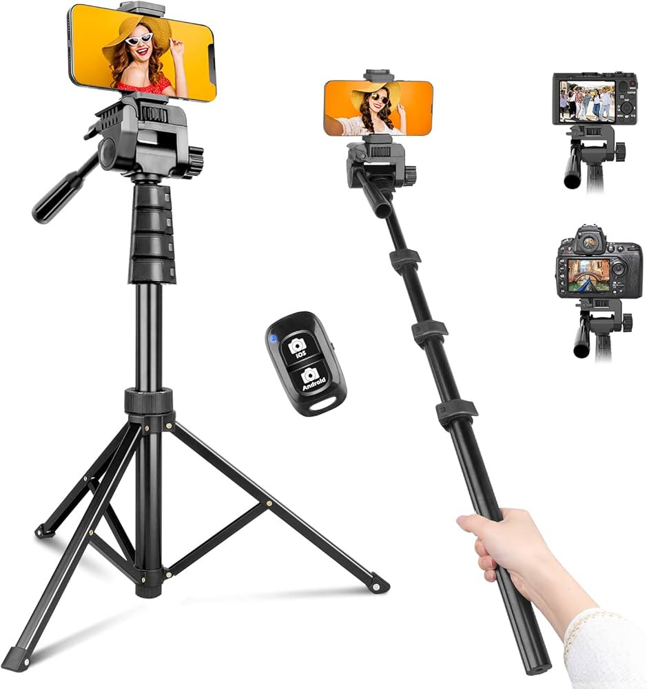 Torjim 67" Phone Tripod & Camera Stand, Sturdy & Portable iPhone Tripod Stand with Remote Perfect... | Amazon (US)