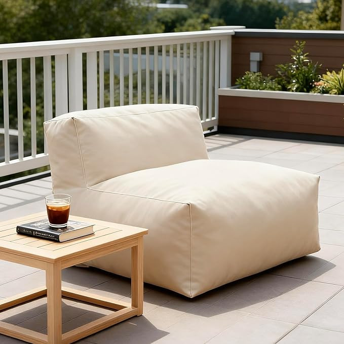Patio Armless Chair, Outdoor Middle Bean Bag Chair, Daybed Sofa Comfy Couch, Modular Patio Sectio... | Amazon (US)