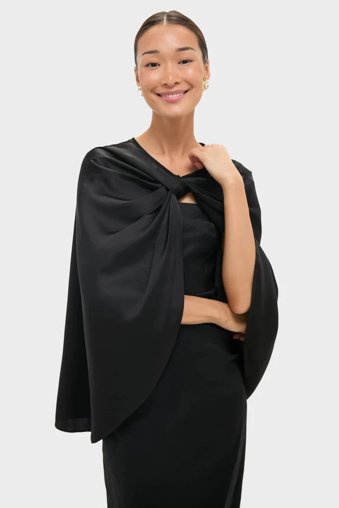 Black Satin Mountbatten Cape | Tuckernuck (US)