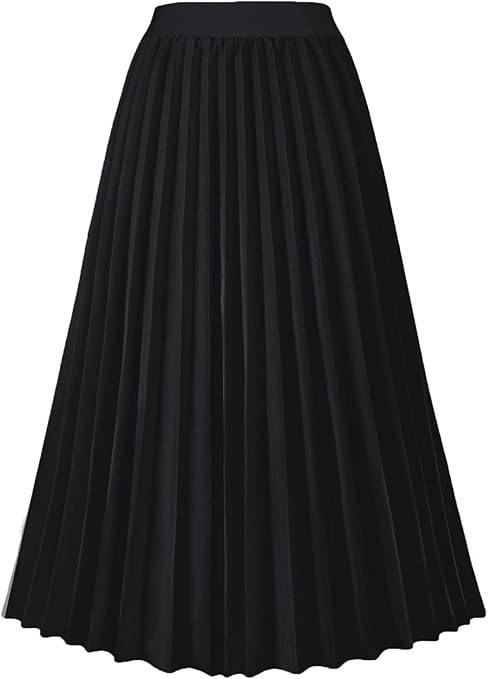 GOLDSTITCH Women's High Waist Pleated Skirt A line Swing Midi Skirt | Amazon (US)