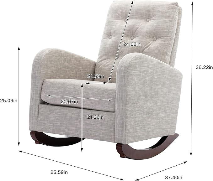 Modern Accent Rocking Chair, Upholstered Nursery Glider Rocker for Baby and Kids, Comfy Armchair ... | Amazon (US)