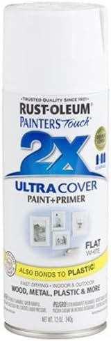 Rust-Oleum 249126 Matte Painter's Touch 2X Ultra Cover, 12 Ounce (Pack of 1), Flat White | Amazon (US)