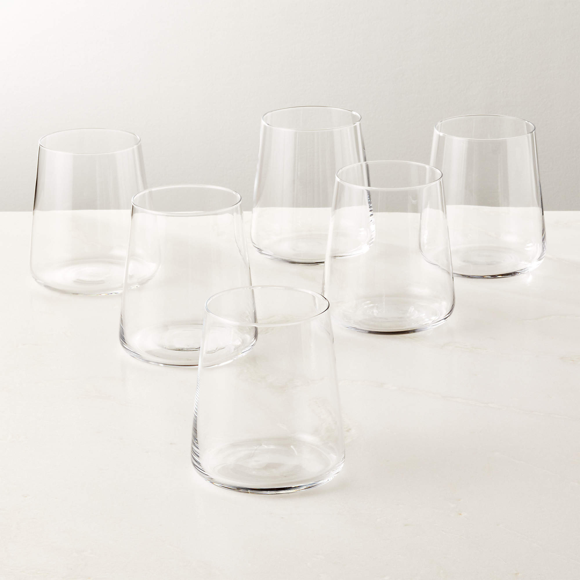 Neat Modern Drinking Glasses Set of 6 + Reviews | CB2 | CB2