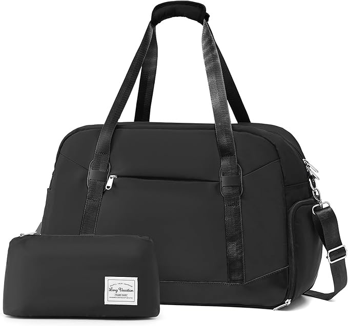 LONG VACATION Women's Travel Duffel Bag with Toiletry Bag, Sports Gym Bag Weekendeer Carry-on Tot... | Amazon (US)
