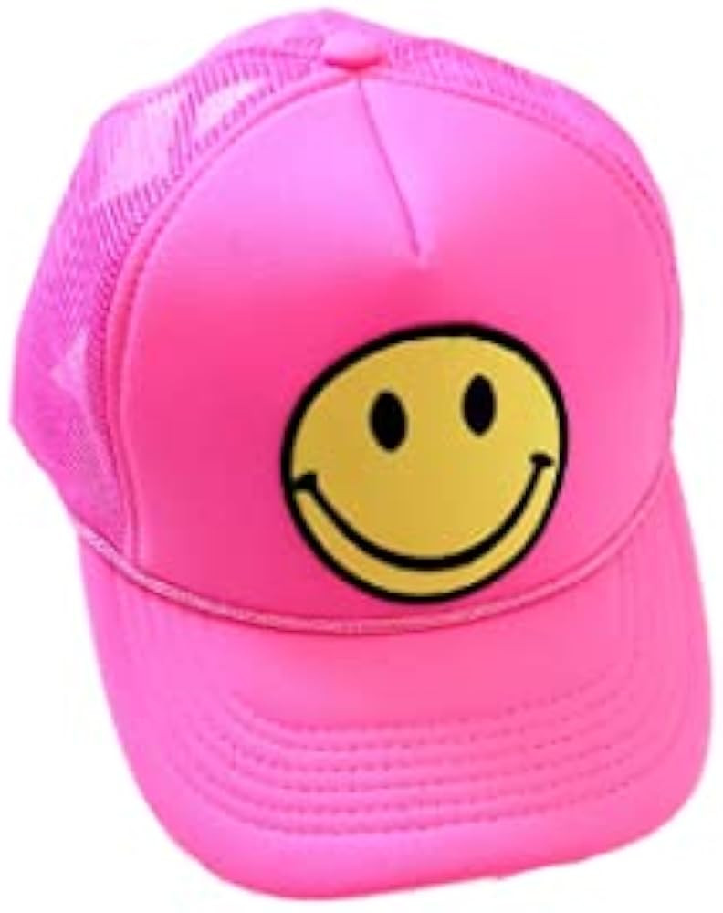 Smiley Face Vintage Trucker hat Pride Ships Next Day Patch Cap Baseball Gift Embroidered Foam Mes... | Amazon (US)