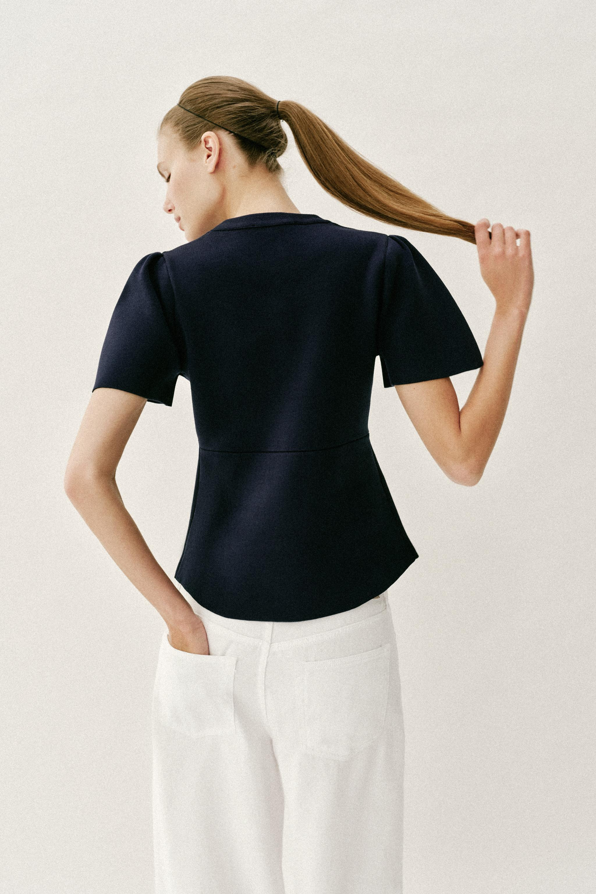PUFF SLEEVE CARDIGAN WITH SLITS | Zara US