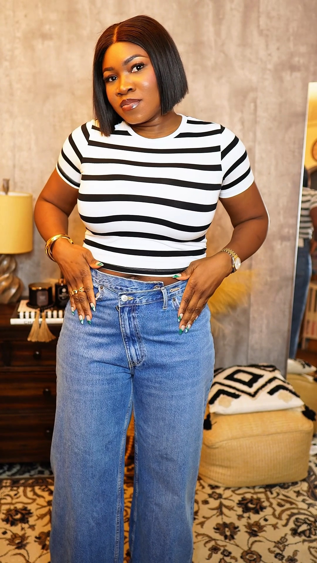 This slanted Zip Wide leg denim jeans is the moment.. effortless and makes the simplest outfit look perfect 👌… you need this in your closet. 

#denim #widejeans #zarajeans # 

#LTKStyleTip