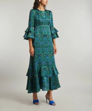 Peacock Manor Silk Satin Gala Dress | Liberty London (US)