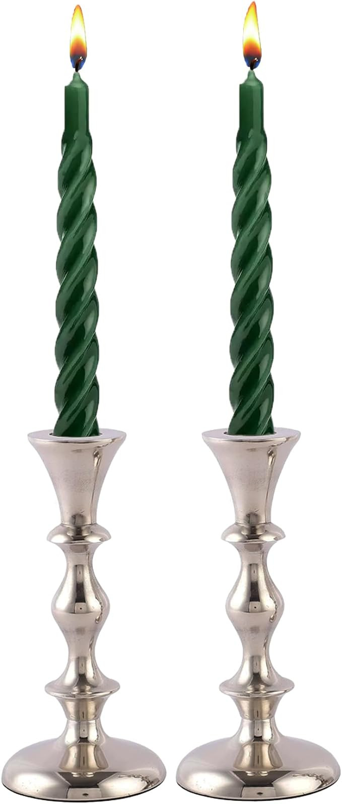 Silver Candle Holders Set of 2 - Decorative Taper Candles for Candlesticks - Candle Stick Candle ... | Amazon (US)