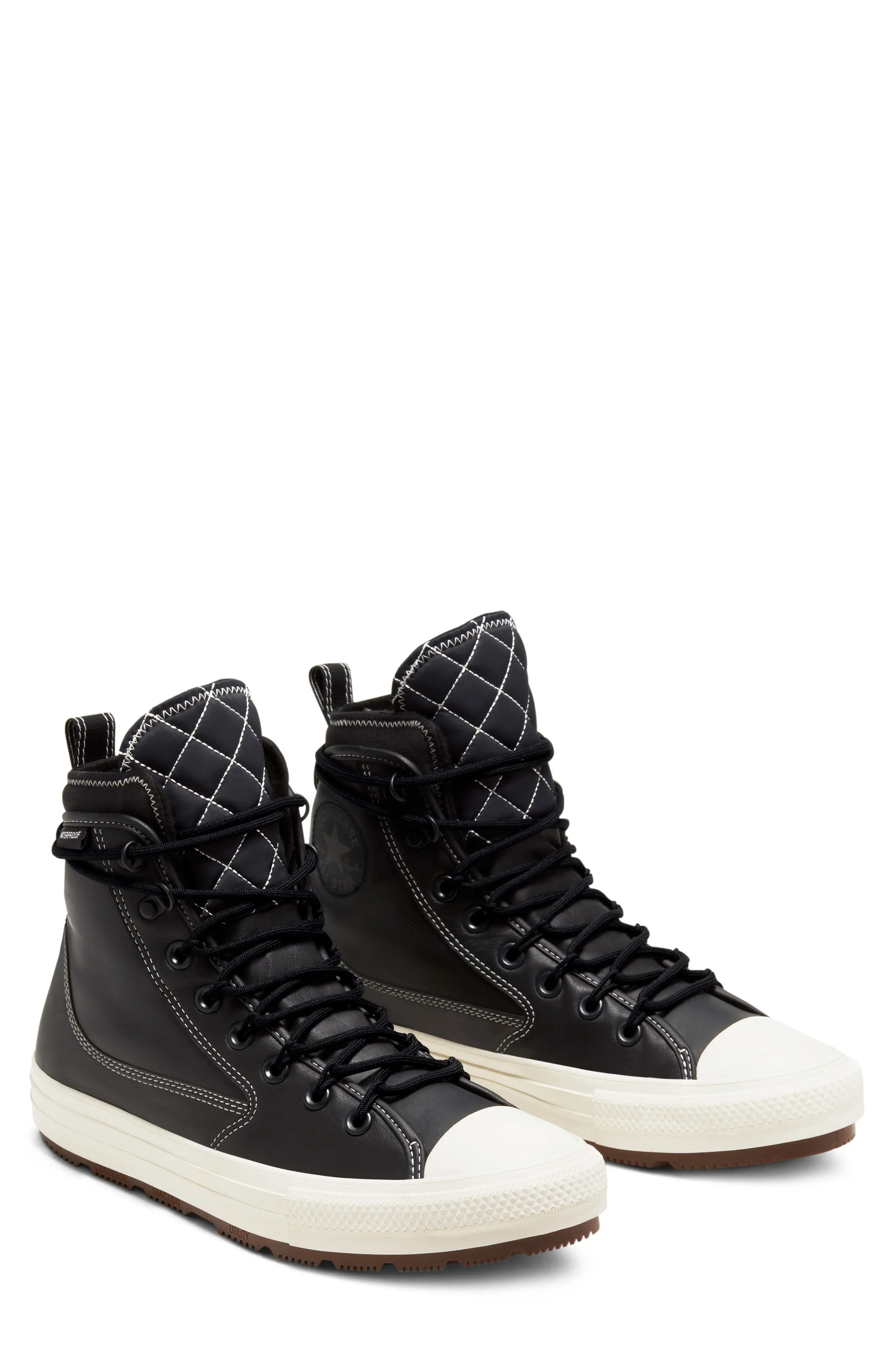 Converse Utility All Terrain Chuck Taylor(R) All Star(R) Waterproof Sneaker Boot in Black/Black/Egre | Nordstrom