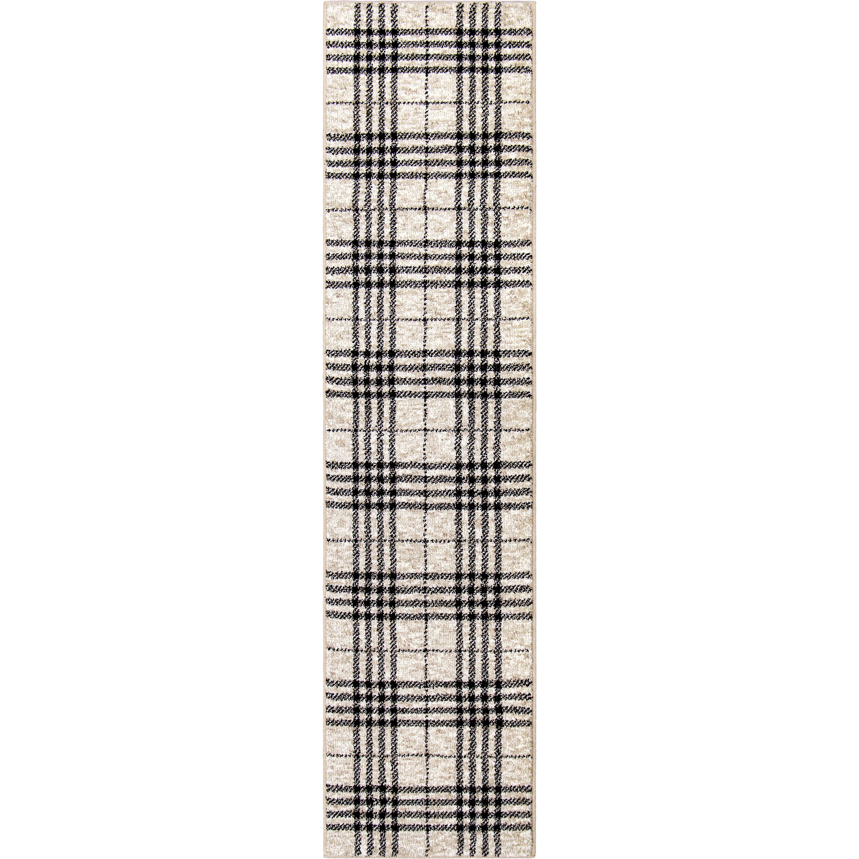 My Texas House Highlands 2' X 8' Runner Black Plaid Area Rug | Walmart (US)