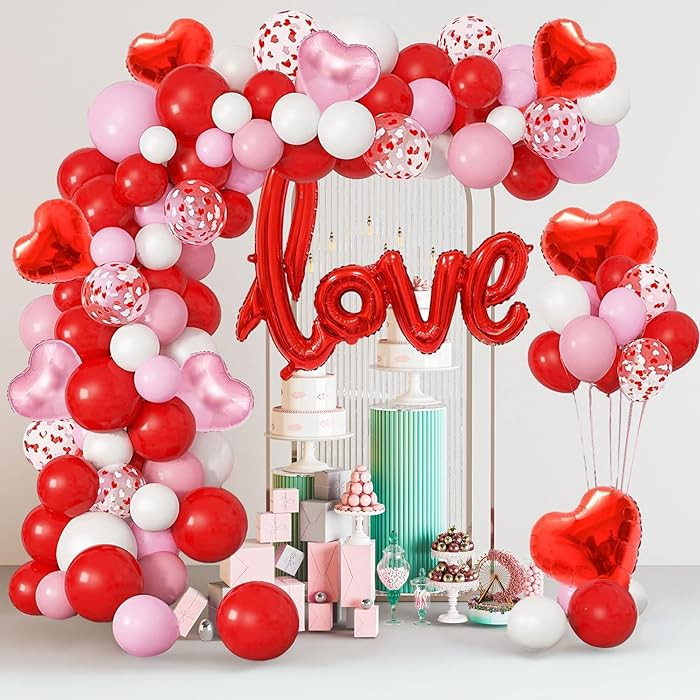 Dazzle Bright 263Pcs Valentines Day Balloon Arch Kit, Galentines Love Balloon Garland Valentines ... | Amazon (US)