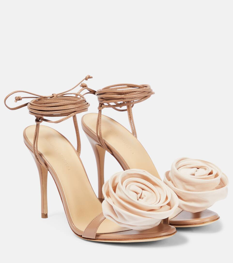 Floral-appliqué leather sandals | Mytheresa (US/CA)