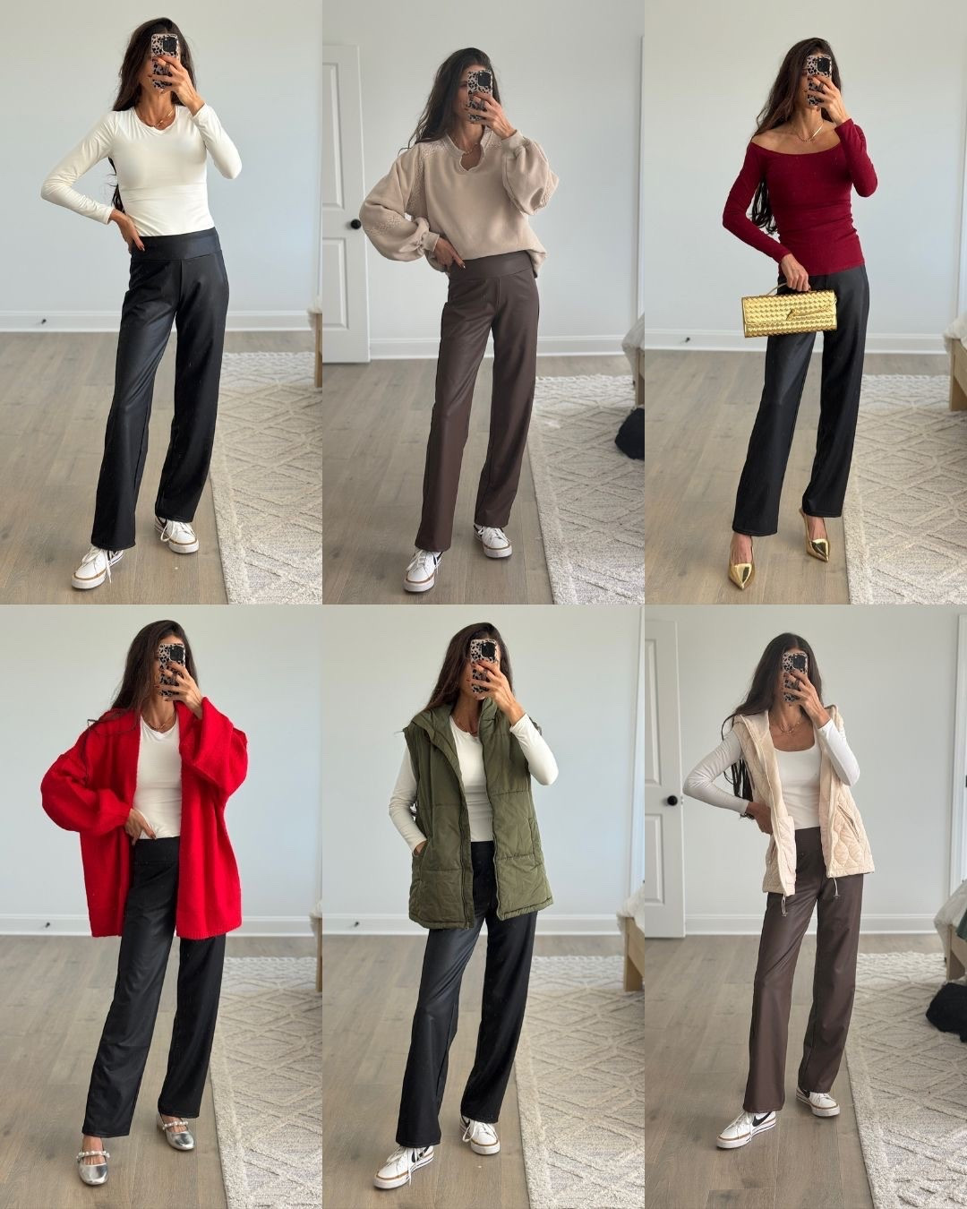 Leather pants but make the comfortable 🤝 can style so many ways! 

#LTKStyleTip #LTKHoliday #LTKShoeCrush