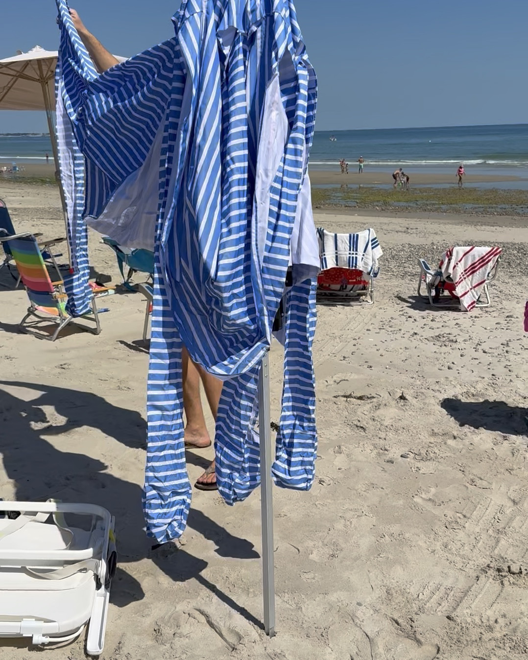 The easiest #beachtent to set up is the cool cabana! 1. Put the center stake in the sand & 2. Fill each corner with sand. That’s IT! #beachessentials

#LTKBaby #LTKSeasonal #LTKFamily