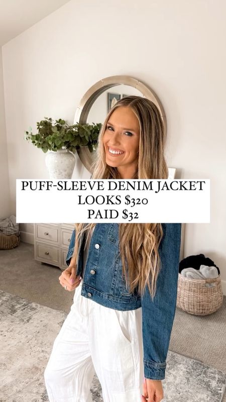 $32 vs $320 for the puff-sleeve denim jacket this reminds me of! The PERFECT jacket to look chic and layer over dresses, tees, and tank tops this summer. It’s also incredibly comfortable!

This denim jacket runs true to size! I’m 5’8” and wearing a small for reference. 

You do NOT need to spend a lot of money to look and feel INCREDIBLE! I’m here to help the budget conscious get the luxury lifestyle.

Spring fashion / Spring outfit  / Walmart fashion / Affordable / Budget / Women's Casual Outfit / Classic Style / White Pants / Denim Jacket

#LTKsalealert #LTKfindsunder50 #LTKfindsunder100