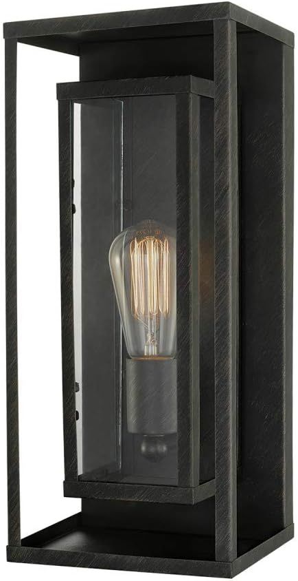 Globe Electric 44228 1-Light Outdoor Wall Sconce, Bronze, Clear Glass Shade, Outdoor Lighting Mod... | Amazon (US)