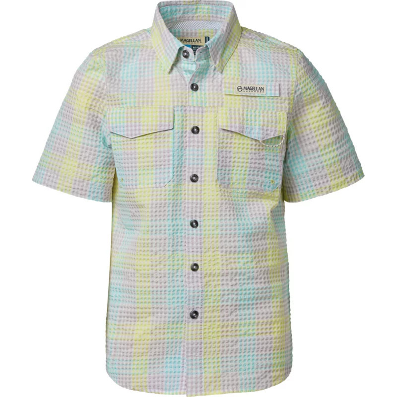 Magellan Outdoors Boys' Seersucker Southern Summer Gingham Button Down Shirt | Academy Sports + Outdoors