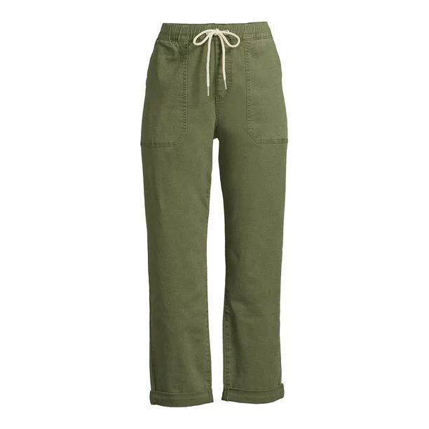 Time and Tru Women's High Rise Relaxed Fit Cropped Utility Pants - Walmart.com | Walmart (US)