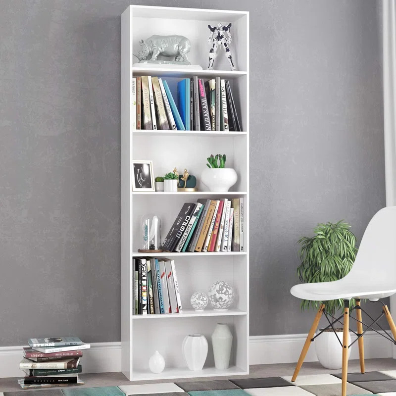 Langner 70.8" H x 23.6" W Standard Bookcase, 6-Tier Open Bookcase and Bookshelf | Wayfair North America