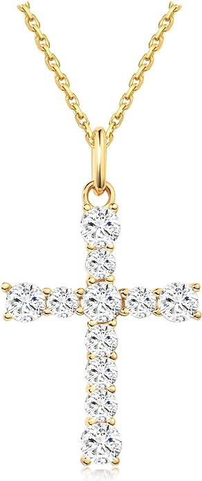 S.Leaf Cross Necklace for Women Gold Plated Cross Necklaces for Women 925 Sterling Silver Cross P... | Amazon (US)