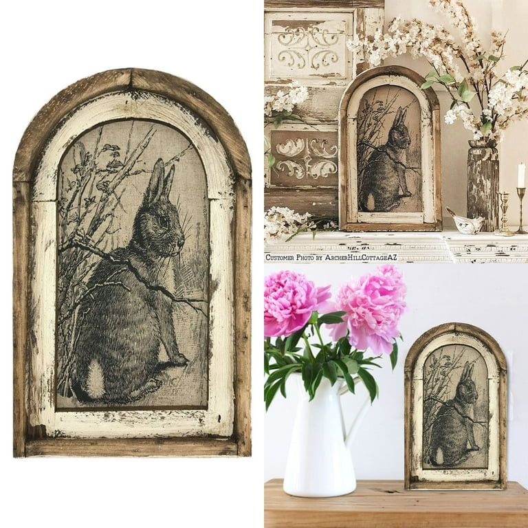 pdqouc Clearance Bunny Decor French Country Decor, Rabbit Wall Art Rustic Farmhouse Decor, Rustic... | Walmart (US)