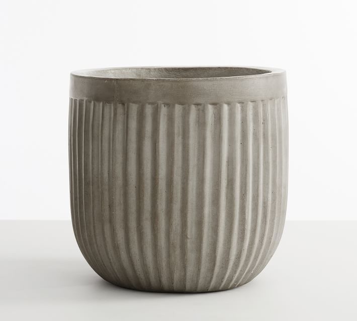 Concrete Fluted Planters | Pottery Barn | Pottery Barn (US)