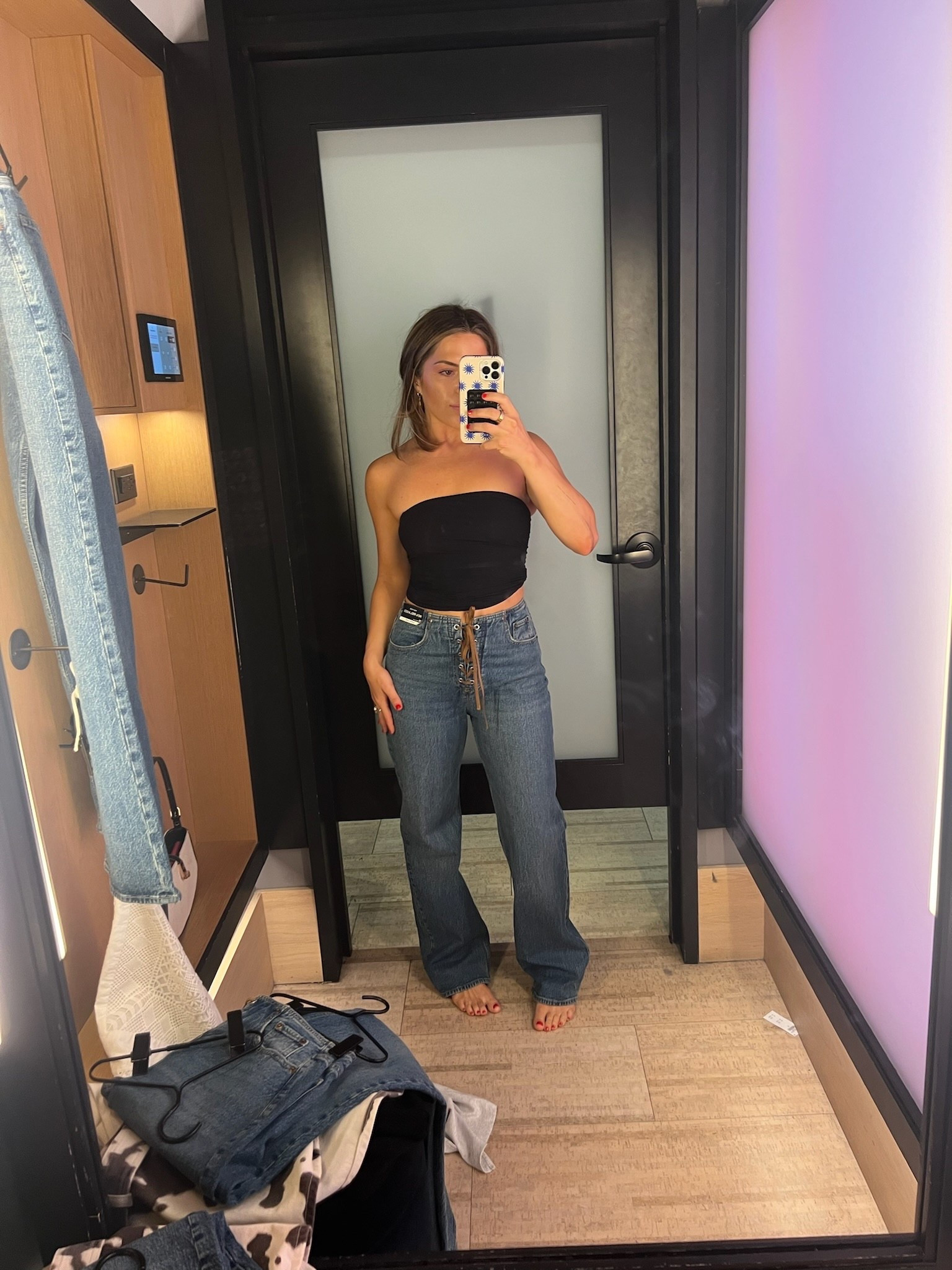 Another cute western outfit idea - these Abercrombie suede lace-up jeans are new and I’m obsessed. 

#LTKStyleTip #LTKSeasonal #LTKFindsUnder100