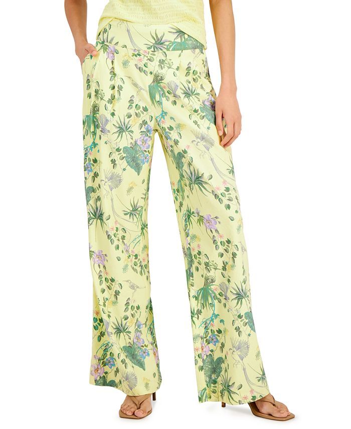 INC International Concepts Printed Wide-Leg Pants, Created for Macy’s & Reviews - Pants & Capri... | Macys (US)