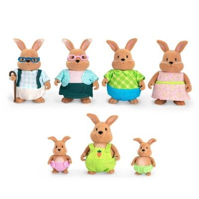Li'l Woodzeez Miniature Animal Figurine Set - Cottonball Rabbit Family | Target