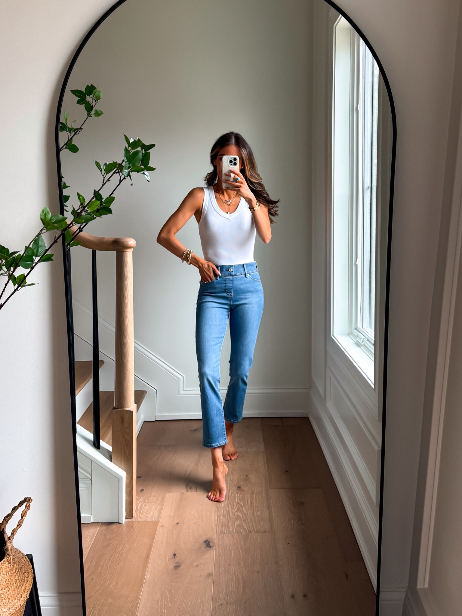 Wearing a size 2 jeans (regular length) and small tank

Amazon jeans | comfy jeans 

#LTKgrwm #LTKootd #LTKmomlife