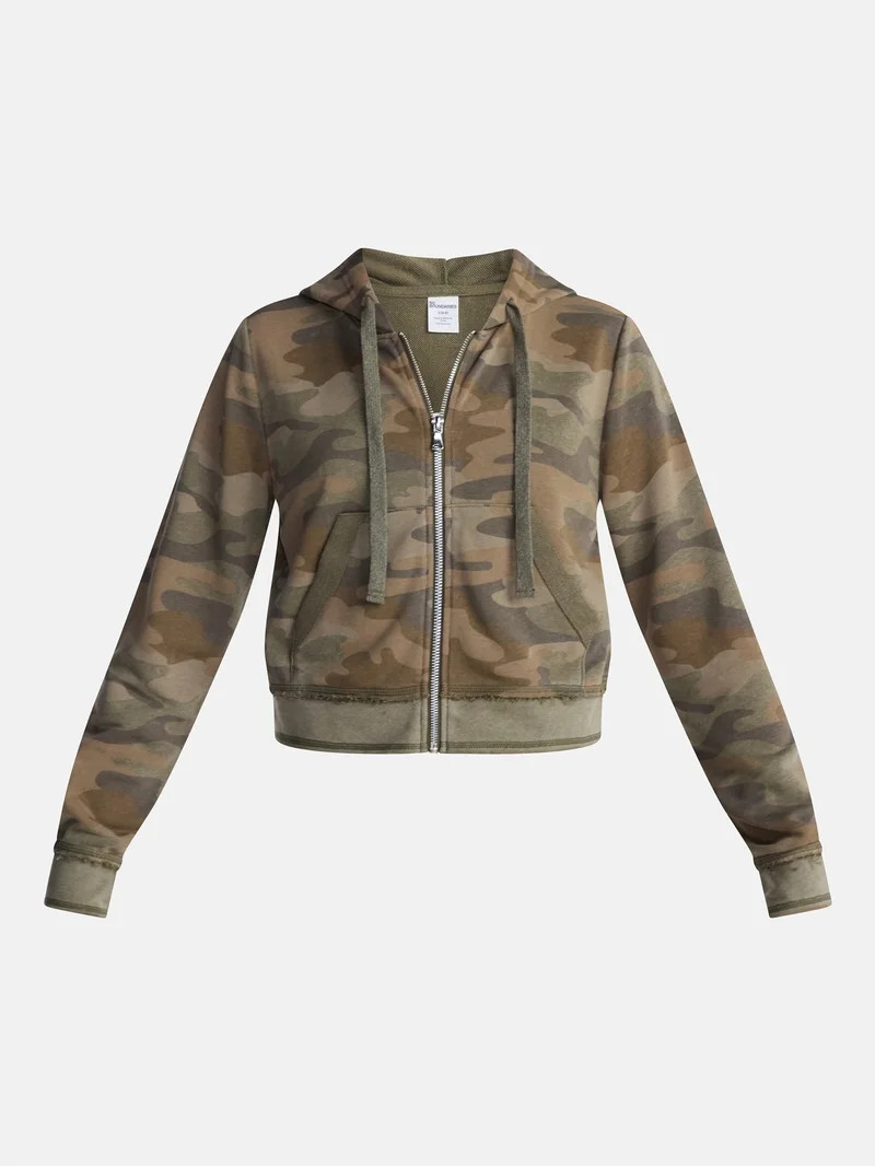 No Boundaries French Terry Zip-Up Hoodie Jacket, Women's Sizes XXS-XXL | Walmart (US)