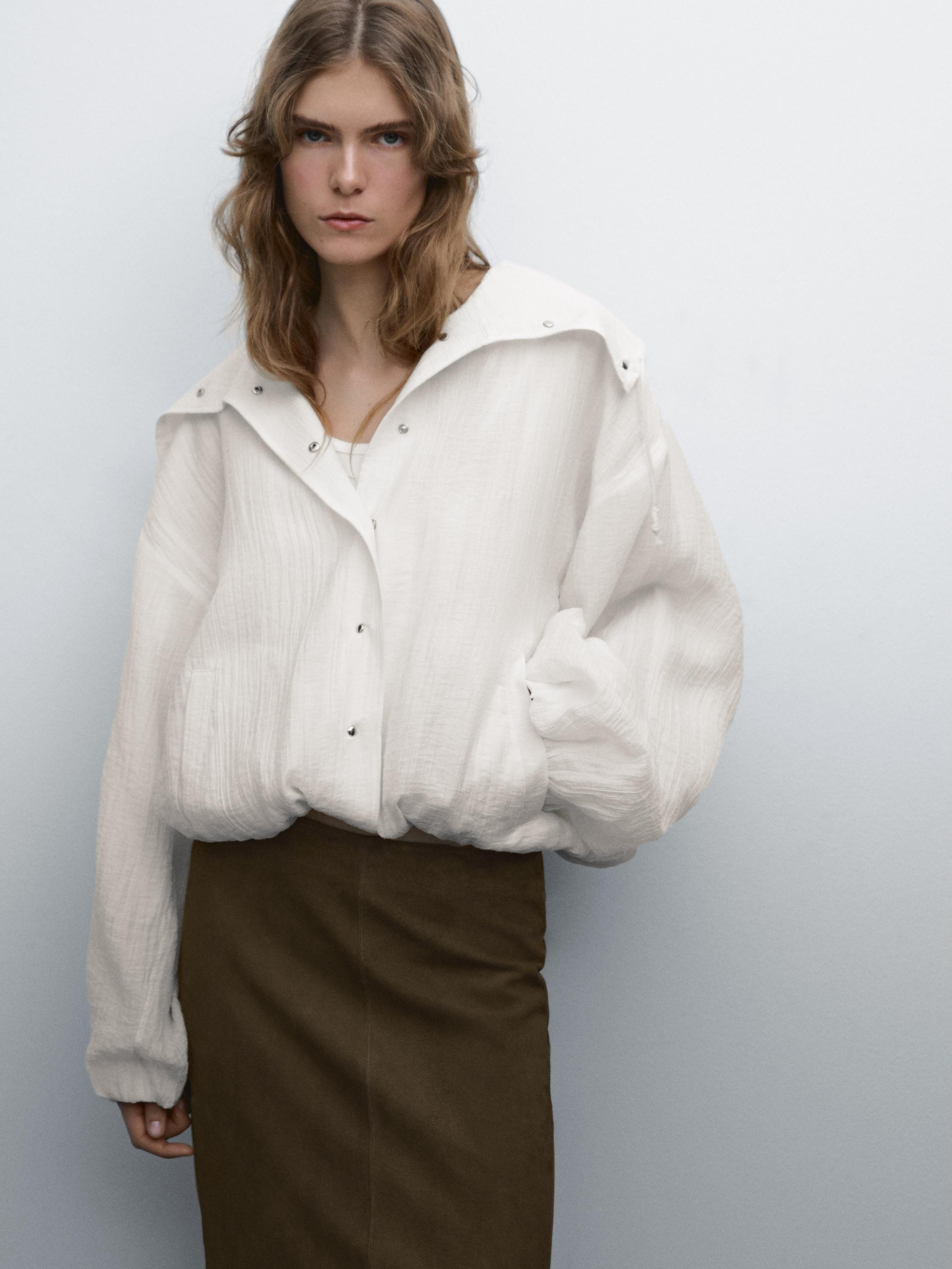 Suede leather midi skirt | Massimo Dutti US