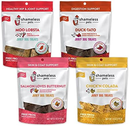 Amazon.com: SHAMELESS PETS Dog Jerky Treats - Chicken, Beef, & Duck Jerky for Dogs Made with Upcy... | Amazon (US)