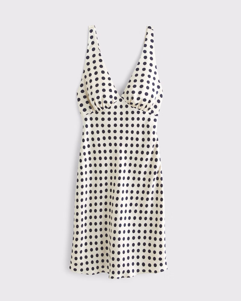 Halter Knee-Length Slip Dress | Abercrombie & Fitch (US)