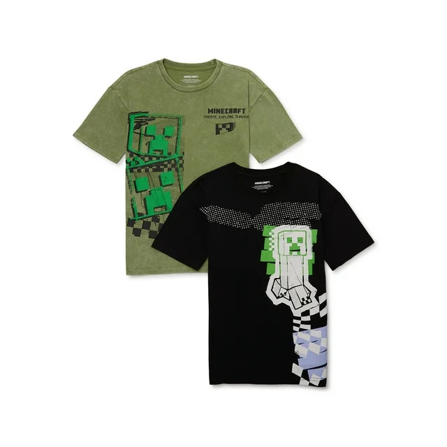 Licensed Boy's Minecraft 2 Pack Tees- Sizes XS-2XL | Walmart (US)