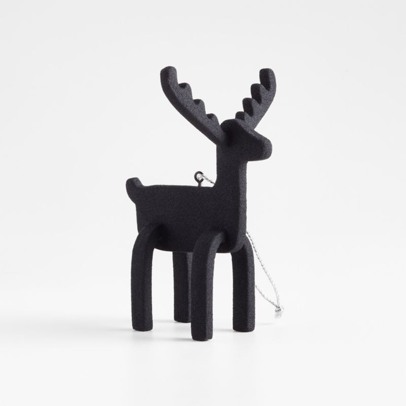 Modern Black Reindeer Christmas Tree Ornament + Reviews | Crate & Barrel | Crate & Barrel
