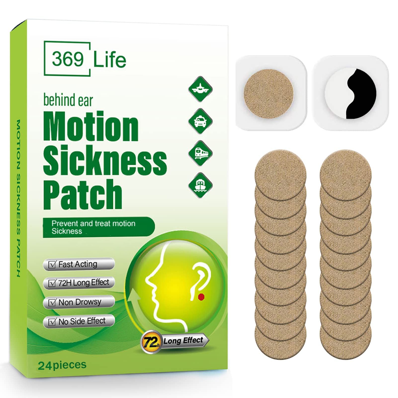 Motion Sickness Patches, Sea Sickness Patch with Waterproof and Non Drowsy 24 Count | Amazon (US)