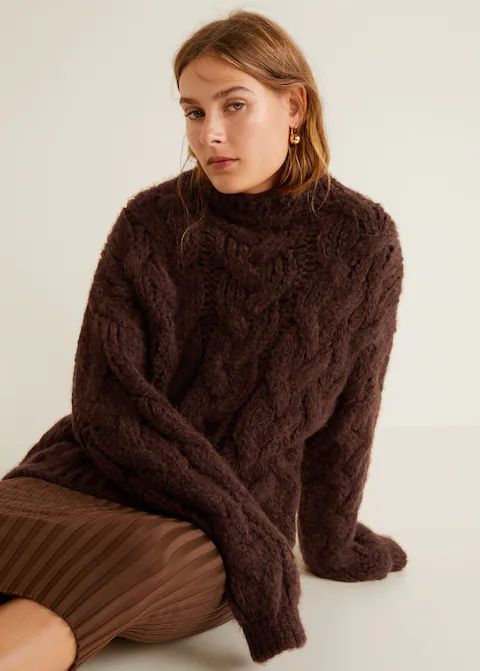 Knitted braided sweater - f foSweaters Women | MANGO (US)